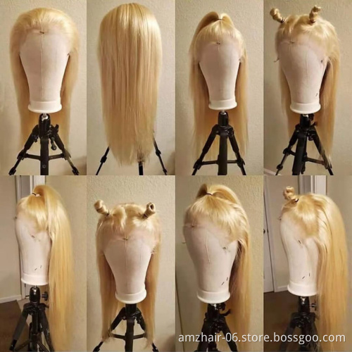 HD Full 613 Blonde Human Hair Lace Wig Colored Lace Front Wig Raw Indian 100% Virgin Human Hair Lace Closure Wig For Black Women